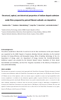 Cover page: Structural, optical, and electrical properties of indium doped cadmium oxide films prepared by pulsed filtered cathodic arc deposition