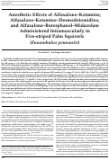 Cover page: Anesthetic Effects of Alfaxalone-Ketamine, Alfaxalone-Ketamine-Dexmedetomidine, and Alfaxalone-Butorphanol-Midazolam Administered Intramuscularly in Five‑striped Palm Squirrels (Funambulus pennantii).