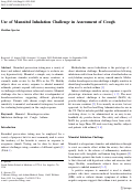 Cover page: Use of Mannitol Inhalation Challenge in Assessment of Cough