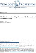 Cover page: The Development and Significance of the International Anchoritic Society