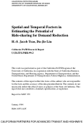 Cover page: Spatial and Temporal Factors in Estimating the Potential of Ride-sharing for Demand Reduction