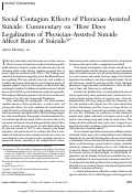 Cover page: Social Contagion Effects of Physician-Assisted Suicide