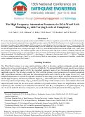 Cover page of The high frequency attenuation parameter in NGA-West3 EAS: Modeling κ0 with varying levels of complexity