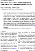 Cover page: Burn wound classification model using spatial frequency-domain imaging and machine learning.