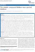 Cover page: The volatile compound BinBase mass spectral database