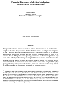 Cover page: Financial Distress as a Selection Mechanism: Evidence from the United States