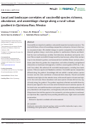 Cover page: Local and landscape correlates of coccinellid species richness, abundance, and assemblage change along a rural–urban gradient in Quintana Roo, Mexico