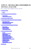 Cover page: Unit 15 - Spatial Relationships in Spatial Analysis