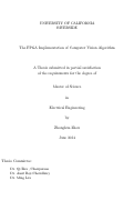 Cover page: FPGA Implementation of Computer Vision Algorithm