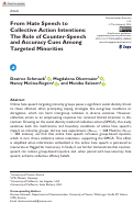 Cover page of From Hate Speech to Collective Action Intentions: The Role of Counter-Speech and Accuracy Cues Among Targeted Minorities
