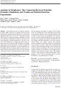 Cover page: Arginine in Membranes: The Connection Between Molecular Dynamics Simulations and Translocon-Mediated Insertion Experiments