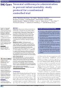 Cover page: Neonatal azithromycin administration to prevent infant mortality: study protocol for a randomised controlled trial.