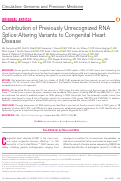 Cover page: Contribution of Previously Unrecognized RNA Splice-Altering Variants to Congenital Heart Disease.