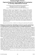 Cover page: Exposing piaget's scheme: Empirical evidence for the ontogenesis of coordination in learning a mathematical concept