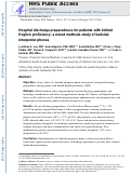 Cover page: Hospital discharge preparedness for patients with limited English proficiency: A mixed methods study of bedside interpreter-phones