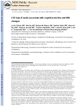 Cover page: CSF Apo-E levels associate with cognitive decline and MRI changes