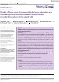 Cover page: Gender differences in the association between education and late‐life cognitive function in the LifeAfter90 Study: A multiethnic cohort of the oldest–old