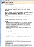 Cover page: Association of CASQ2 polymorphisms with sudden cardiac arrest and heart failure in patients with coronary artery disease