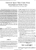 Cover page: Universal space-time codes from demultiplexed trellis codes