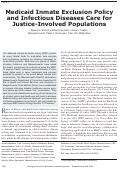 Cover page: Medicaid Inmate Exclusion Policy and Infectious Diseases Care for Justice-Involved Populations.
