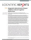 Cover page: Epigenetic determinants of space radiation-induced cognitive dysfunction.