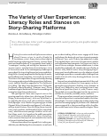 Cover page: The Variety of User Experiences: Literacy Roles and Stances on Story‐Sharing Platforms