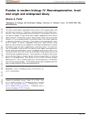 Cover page: Puzzles in modern biology. IV. Neurodegeneration, localized origin and widespread decay