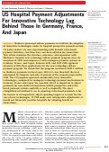 Cover page: US Hospital Payment Adjustments For Innovative Technology Lag Behind Those In Germany, France, And Japan