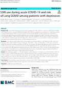 Cover page: SSRI use during acute COVID-19 and risk of Long COVID among patients with depression