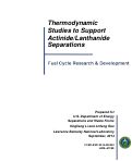 Cover page: Thermodynamic Studies to Support Actinide/Lanthanide Separations