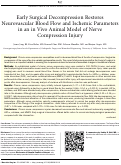 Cover page: Early Surgical Decompression Restores Neurovascular Blood Flow and Ischemic Parameters in an in Vivo Animal Model of Nerve Compression Injury