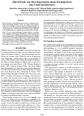 Cover page: That'll Teach 'em: How Expectations about Teaching Styles may Constrain Inferences