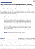 Cover page: Deep learning based fully automatic segmentation of the left ventricular endocardium and epicardium from cardiac cine MRI
