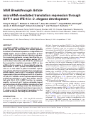 Cover page: microRNA-mediated translation repression through GYF-1 and IFE-4 in C. elegans development