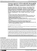 Cover page: Genome sequence of the moderately thermophilic halophile Flexistipes sinusarabici strain (MAS10T)