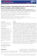 Cover page: Native ancestry is associated with optic neuritis and age of onset in hispanics with multiple sclerosis