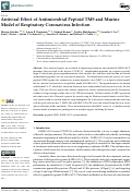 Cover page: Antiviral Effect of Antimicrobial Peptoid TM9 and Murine Model of Respiratory Coronavirus Infection