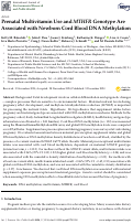 Cover page: Prenatal Multivitamin Use and MTHFR Genotype Are Associated with Newborn Cord Blood DNA Methylation