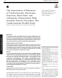 Cover page: The Association of Measures of Cardiovascular Autonomic Function, Heart Rate, and Orthostatic Hypotension With Incident Glucose Disorders: The Cardiovascular Health Study.