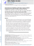 Cover page: Using Electronic Health Record Portals to Improve Patient Engagement: Research Priorities and Best Practices.