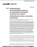 Cover page: Understanding the hydrological response of a headwater-dominated catchment by analysis of distributed surface–subsurface interactions