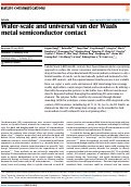 Cover page: Wafer-scale and universal van der Waals metal semiconductor contact