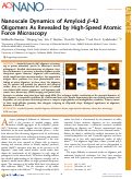 Cover page: Nanoscale Dynamics of Amyloid β‑42 Oligomers As Revealed by High-Speed Atomic Force Microscopy