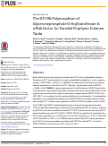 Cover page: The D519G Polymorphism of Glyceronephosphate O-Acyltransferase Is a Risk Factor for Familial Porphyria Cutanea Tarda