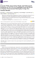 Cover page: Genome-Wide Association Study and Subsequent Exclusion of ATCAY as a Candidate Gene Involved in Equine Neuroaxonal Dystrophy Using Two Animal Models