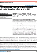 Cover page: Self-assembled superstructure alleviates air-water interface effect in cryo-EM.