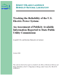 Cover page: Tracking the Reliability of the U.S. Electric Power System: An Assessment of Publicly Available Information Reported to State Public Utility Commissions