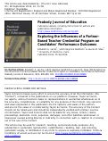 Cover page: Exploring the Influences of a Partner-Based Teacher Credential Program on Candidates’ Performance Outcomes