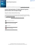 Cover page: Formal interpretation of cyber-physical system performance with temporal logic
