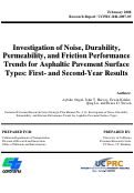 Cover page: Investigation of Noise, Durability, Permeability, and Friction Performance Trends for Asphaltic Pavement Surface Types: First- and Second-Year Results